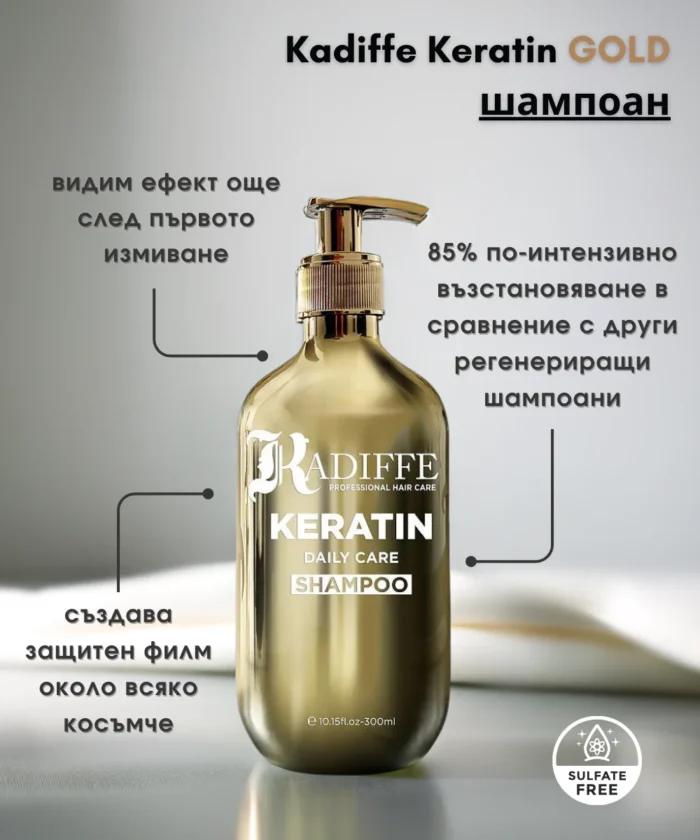 Възстановяващ шампоан с кератин Kadiffe Keratin GOLD - Image 2