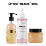 Сет при "Ягодова кожа" - тонер TheNewLab, Лосион Lavish Care + Скраб Lavish Care Карамел