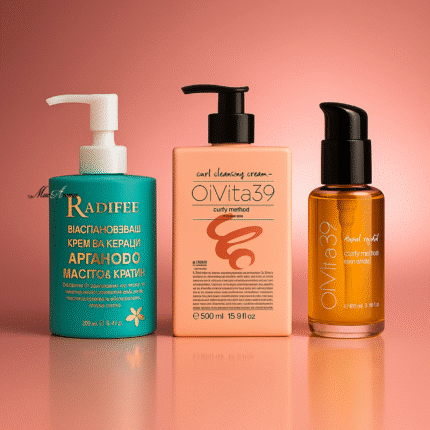 Curly Hair Pro Set - Комплект с Възстановяващ крем, крем с ленено семе, серум с ленено семе и жожоба, 250 мл + 500 мл + 100 мл