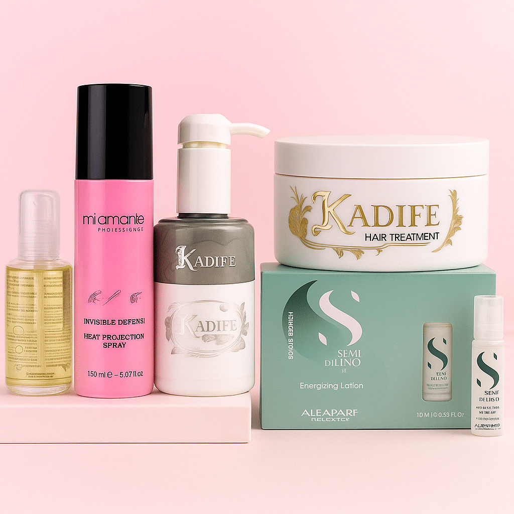 Hair Care Set Шампоан Ice Cool, Термозащита Mi Amante, Маска Kadiffe, Ампули Против Косопад, Серум OiVita39, 5 продукта