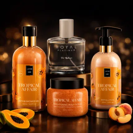 Lavish Care x Royal Platinum W293 Tropical Bitter Peach Affair – Луксозен сет за тяло и ароматно изживяване | MacAroma.bg