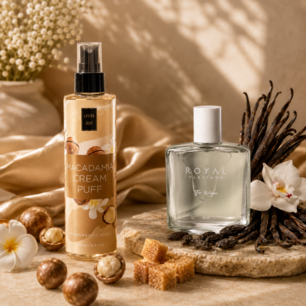 Macadamia Fragrance Mist x W316 Kayali Vanilla 28 Set - Комплект С Парфюмен Мист И Парфюм, 2 продукта