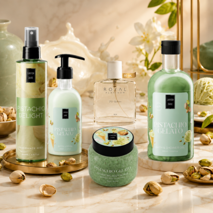 Goddess Pistachio Set – Lavish Care Pistachio Лосион, Душ Гел, Скраб и Мист + W100 Royal Platinum Alien Goddess | Сет от 5 продукта